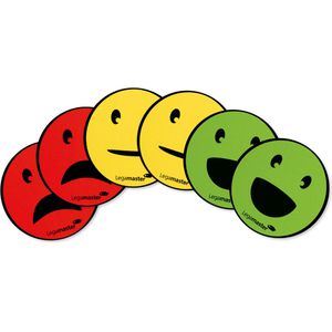 Legamaster Magnete 7-123304 Emoticon, farbig sortiert, Ø 50 mm, Höhe 1 mm, 6 Stück