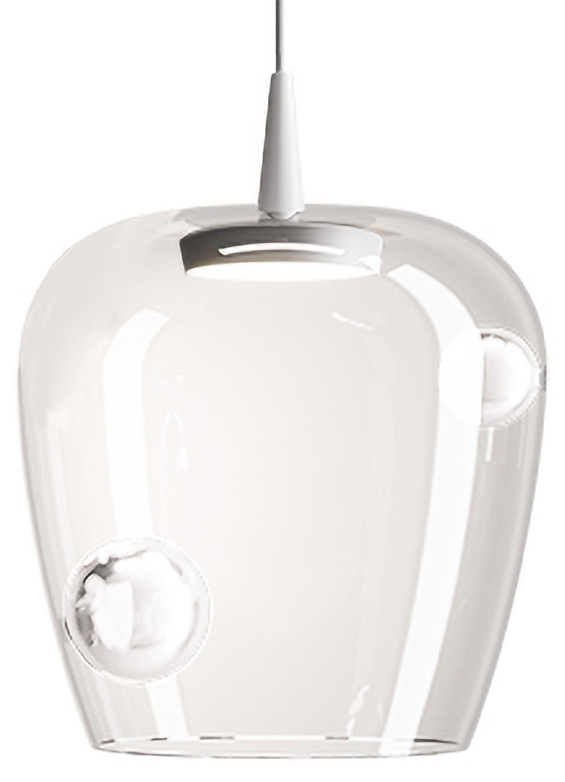 Zafferano Bilia Hanglamp LED, Transparant Borosilicaatglas, Wit