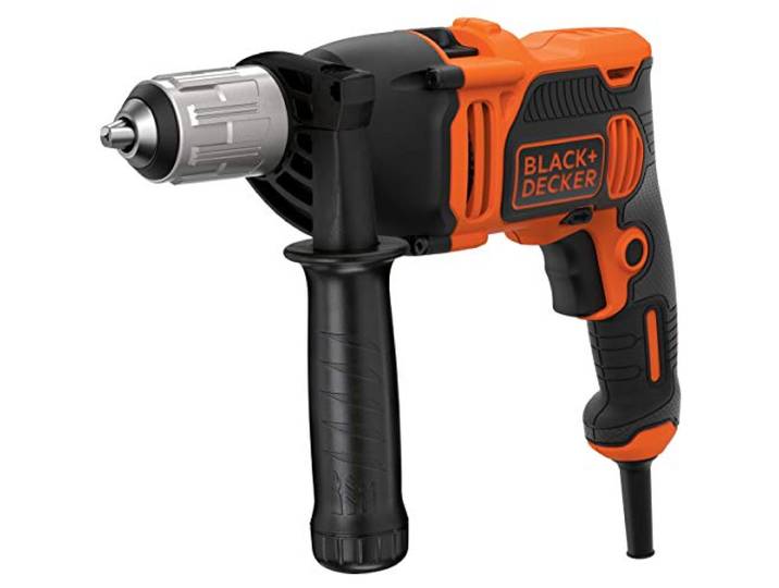 Perceuse à Percussion Filaire - 550W - Poignée latérale pour plus de Confort - Livrée avec 2 Forêts de Perçage