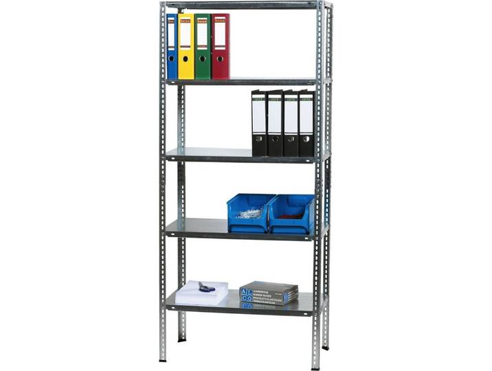 ALCO Regal Regal Stahlblech 5 Böden 80x40x180cm silber