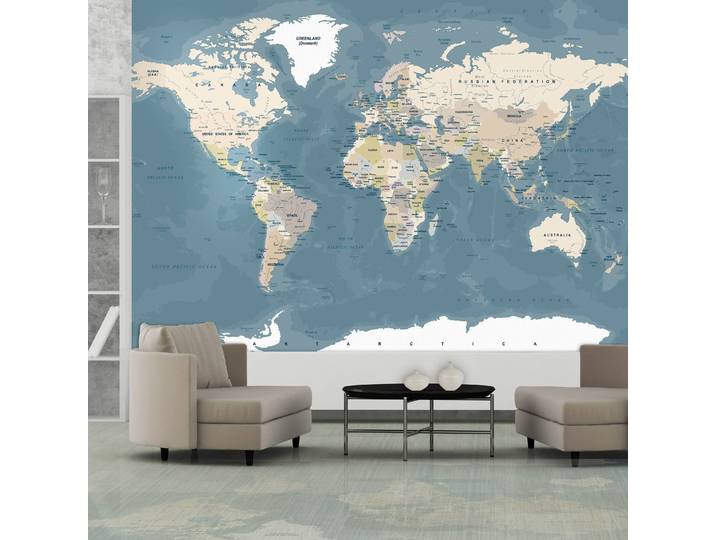 home24 Fotobehang Vintage World Map 300 x 210cm 300 x 210 cm