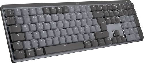 Logitech MX Mechanical (Linear) Bluetooth, Funk Tastatur Deutsch, QWERTZ Graphit Abnehmbares Kabel, Beleuchtet, Wiederaufladbar