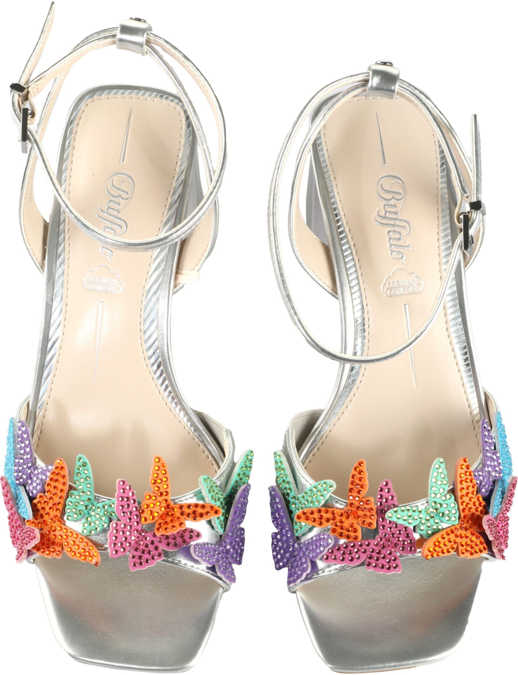 High-Heel-Pumps BUFFALO "Buffalo Buffalo April", Damen, Gr. 40, silber, multi, Polyurethan, Schuhe