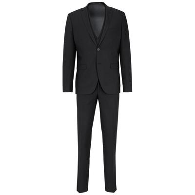 Anzug 3-teilig STEFFENKLEIN "SteffenKlein Anzug", Herren, Gr. 98, N + S Gr, schwarz, Elegant, slim fit, Anzüge, mit Weste
