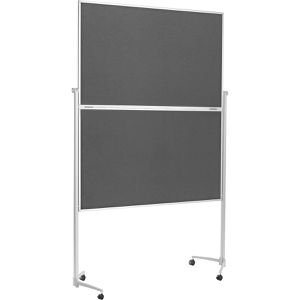 Magnetoplan Moderationstafel evolution plus 1151301, mit Rollen, klappbar, Filz pinnbar beidseitig, grau, 120x150cm