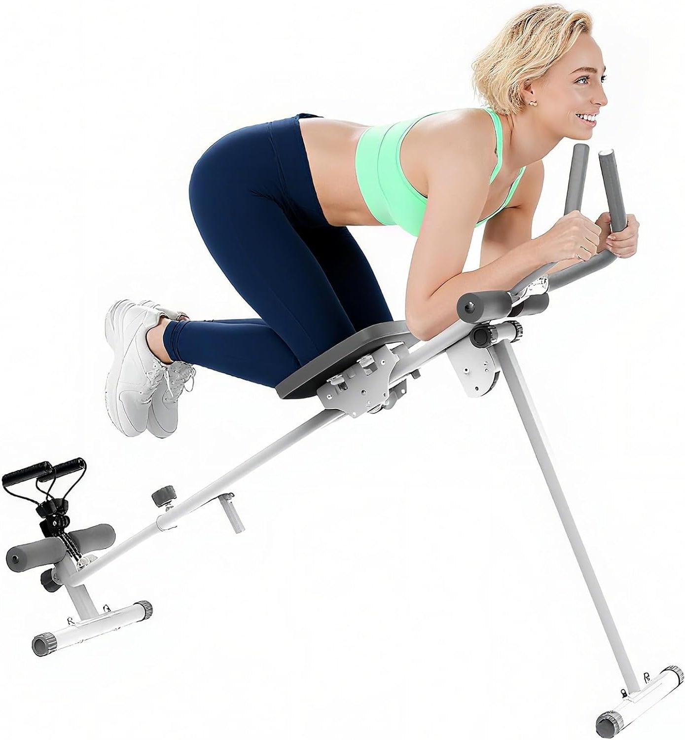 Rudertrainer, multifunktionelles 4-in-1 Rudergerät mit Beinpresse und Bauchmuskelgerät, zusammenklappbar