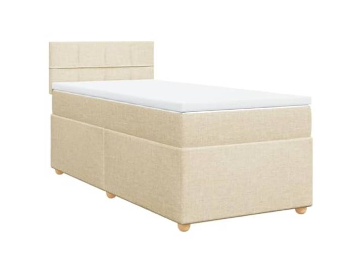 Makastle Boxspringbett mit Matratze Creme 100x200 cm Taschenfederkernmatratze