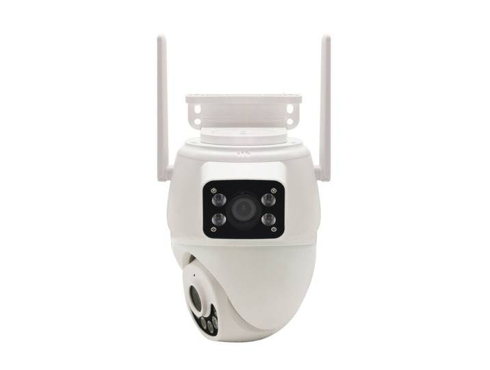 KYF Caméra extérieure Wi-Fi PT rotative, double capteur 2 × 3MP, carte SD 16 Go incluse