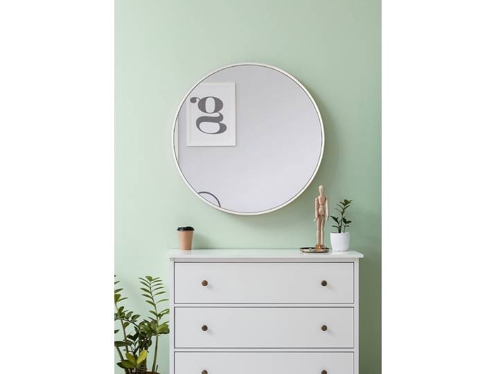 Miroir mural Sayth Ø 60cm Blanc/Blanc fer peint 60 x 60 x 2cm
