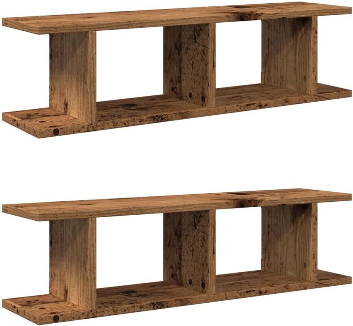Set van 2 rechte wandplanken voor decoratie en opslag
