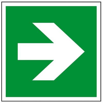 Schild I Rettungszeichen Richtungspfeil gerade, Kunststoff, 150x150mm, ASR A1.3, DIN EN ISO 3864