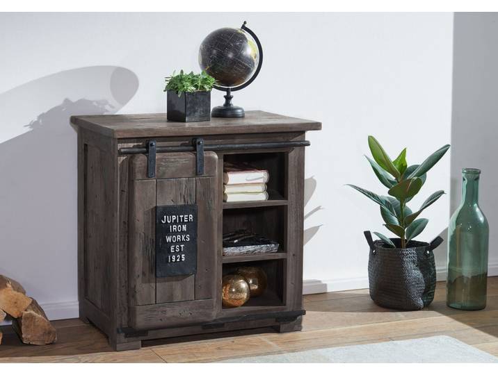 Commode 70x45 Manguier laqué Gris RAILWAY #224
