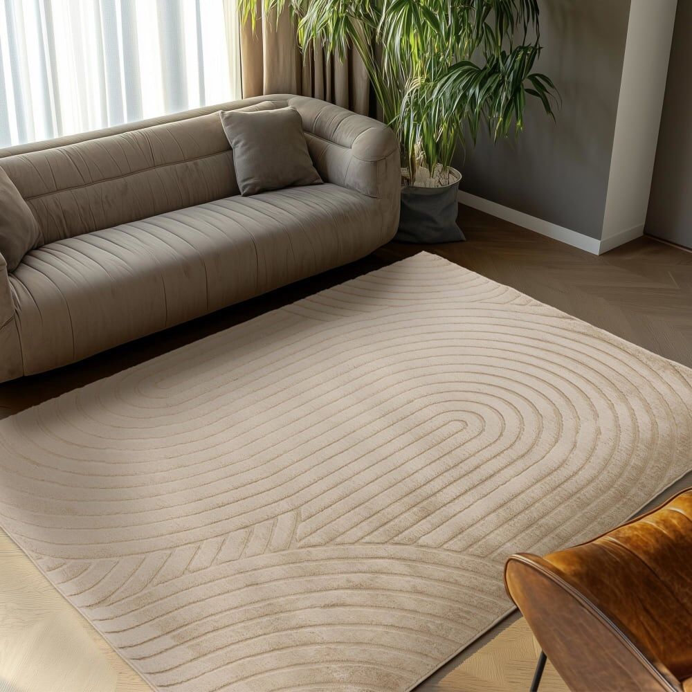MOBILIER DECO  Tapis doux à motif beige - 160x230 cm Beige 230x230x160cm
