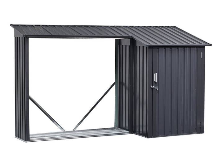 Floraworld Kaminholzregal, Kombi Holzunterstand u. Gartengeräteraum 270 x 105 x 130/158 cm