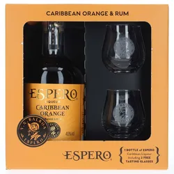 Ron Espero Caribbean Orange Geschenkset - Liqueur Creole - Rum-Likör