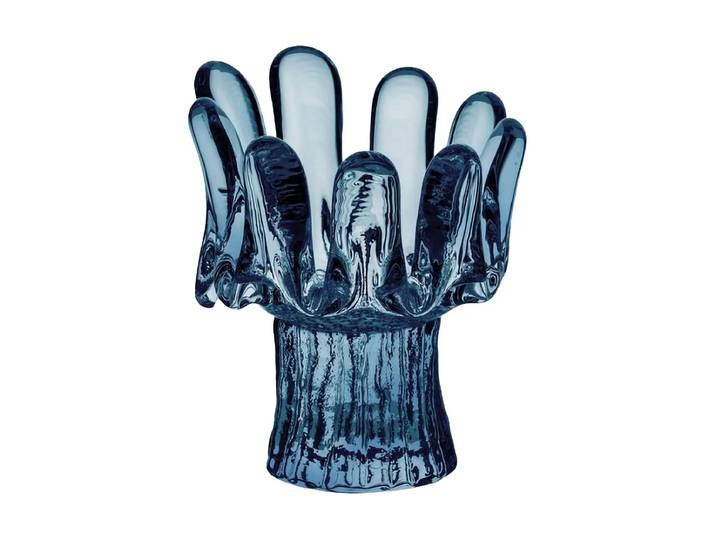 Kosta Boda Photophore en verre circulaire Solros 11,5 cm Bleu