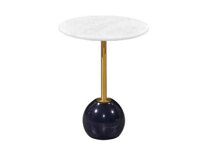Xlmoebel Beistelltisch Schwarz-weißer Marmor Couchtisch im eleganten Design (1-St., Beistelltisch), Hergestellt in Europa