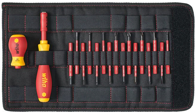 Jeu de tournevis Wiha SlimVario® 18 pièces avec lames interchangeables VDE (41231)