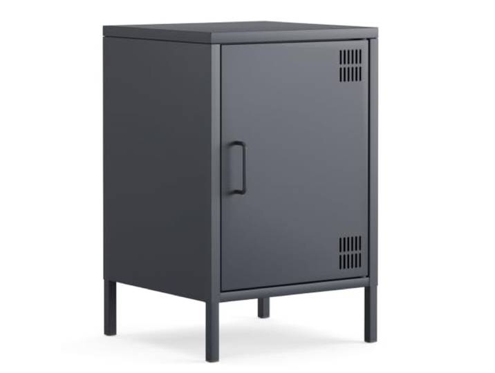 furni24 Metall Nachtschrank – Retro Kommode aus Metall – Modernes Sideboard mit praktischer Aufbewahrung – Robuste und stilvolle Lösung für Wohnzimmer und Schlafzimmer, Anthrazit