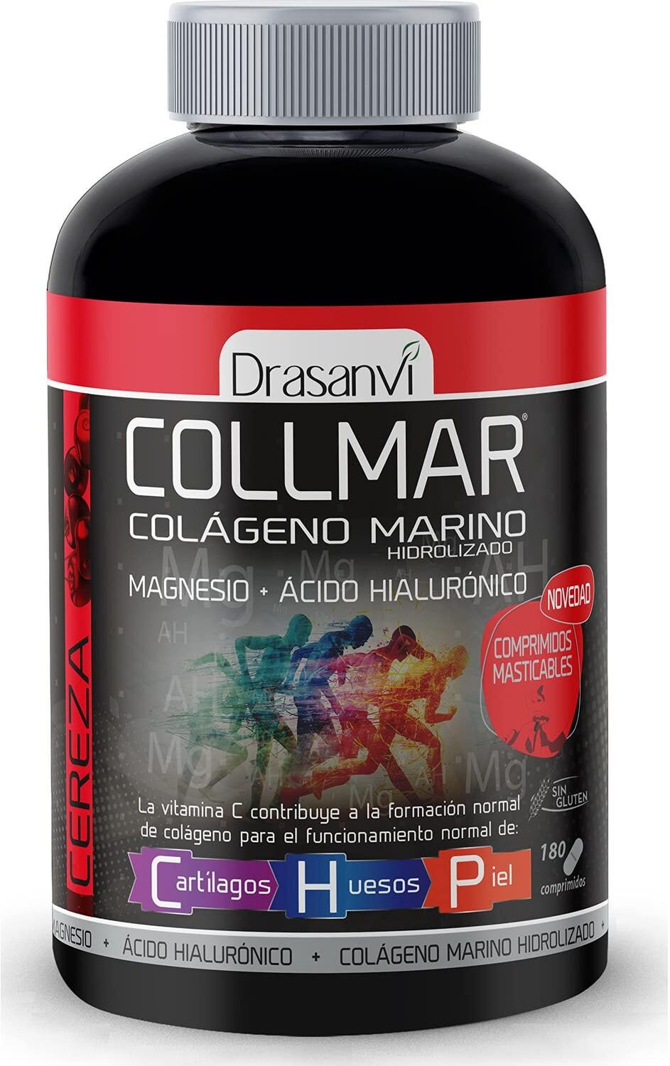 Drasanvi Collmar® Colágeno Marino + Magnesio Sabor Cereza 180 comp