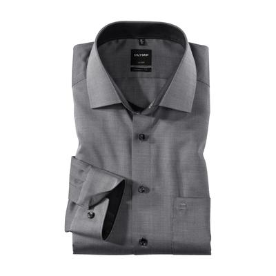 Businesshemd OLYMP "Luxor modern fit", Herren, Gr. 43, N-Gr, schwarz, Web, Obermaterial: 100% Baumwolle, modern fit, Hemden