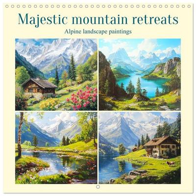 Majestic mountain retreats. Alpine landscape paintings (Wall Calendar 2027 12 × 12 Inch) CALVENDO 12 Month Wall Calendar