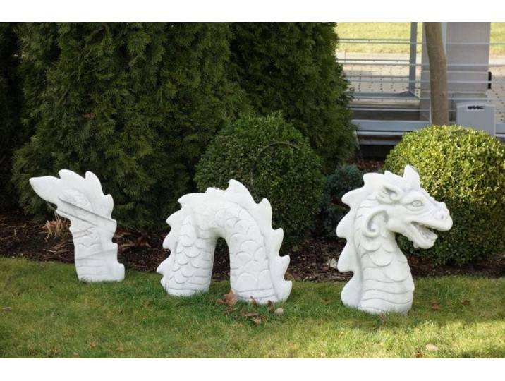 JVmoebel Skulptur Schlangen-Drachen Statue aus wetterfestem Polyresin für den Garten, Made in Europa