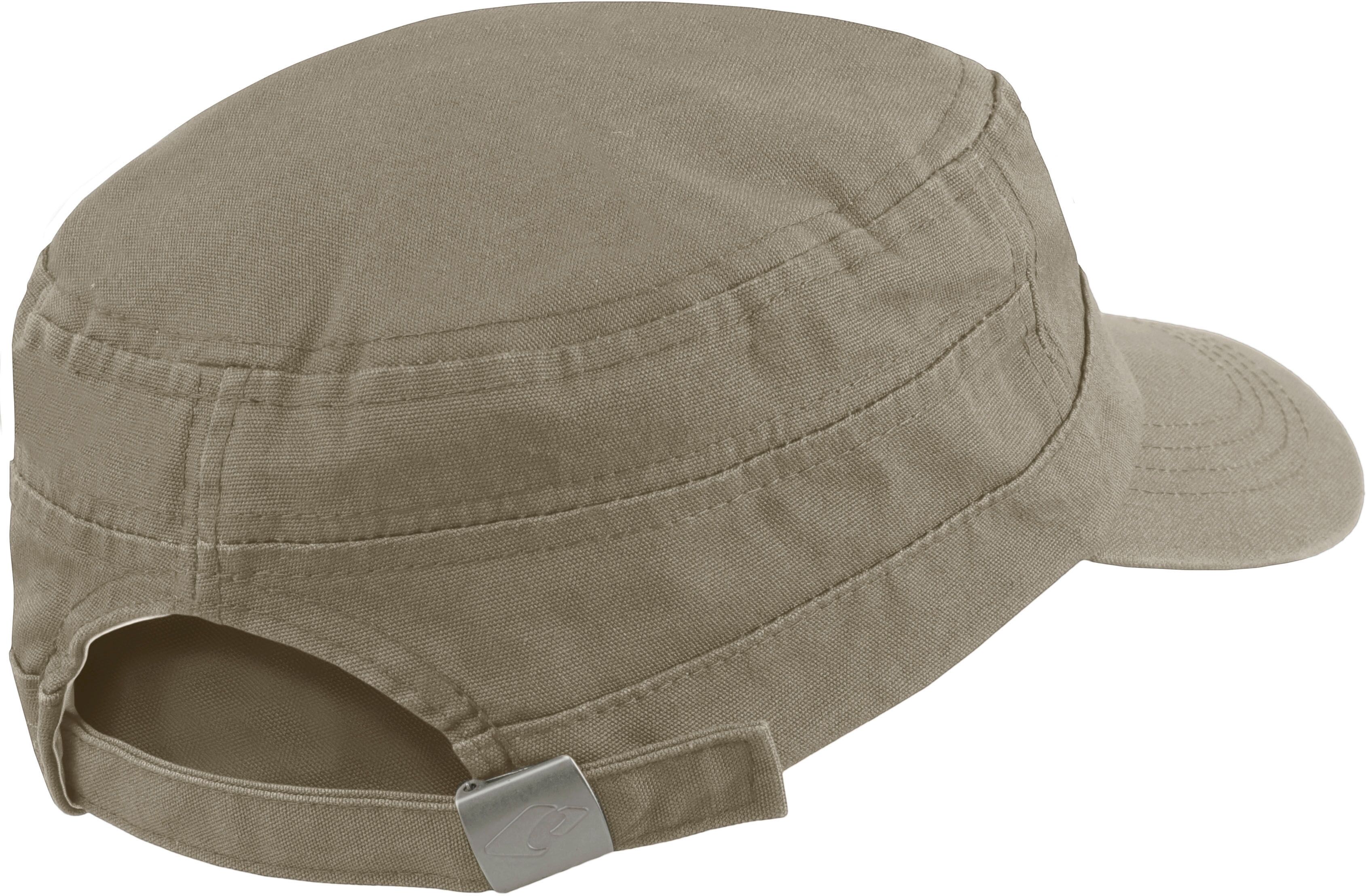 Army Cap CHILLOUTS "El Paso Hat", Herren, beige, Baumwolle, unifarben, Caps Army Cap, verstellbar, funktionaler Look