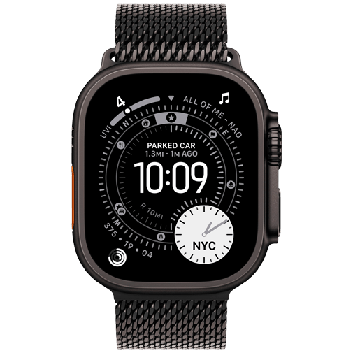 Apple Watch Ultra 3 49mm Schwarz (Schwarz Milanese Armband S)
