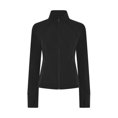 Outdoorjacke "Girlfriend Collective Estrella Fitted Run Jacket", Damen, Gr. XL, schwarz, 86% Polyester, 14% Elasthan, GIRLFRIEND COLLECTIVE, unifarben, slim fit, amerikanischer Ausschnitt, Jacken Outdoorjacke