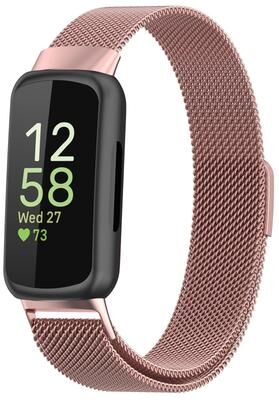 Everyday Crate Fitbit Inspire 3 Milanese Watch Band Magnetic Metal Watch Strap rose Pink
