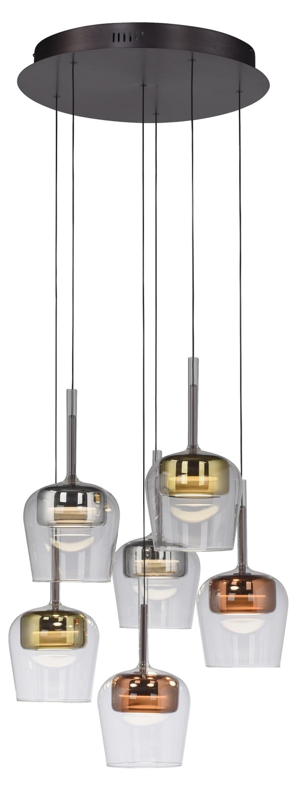 Paul Neuhaus Q-Kon 6-lichts hanglamp multicolor