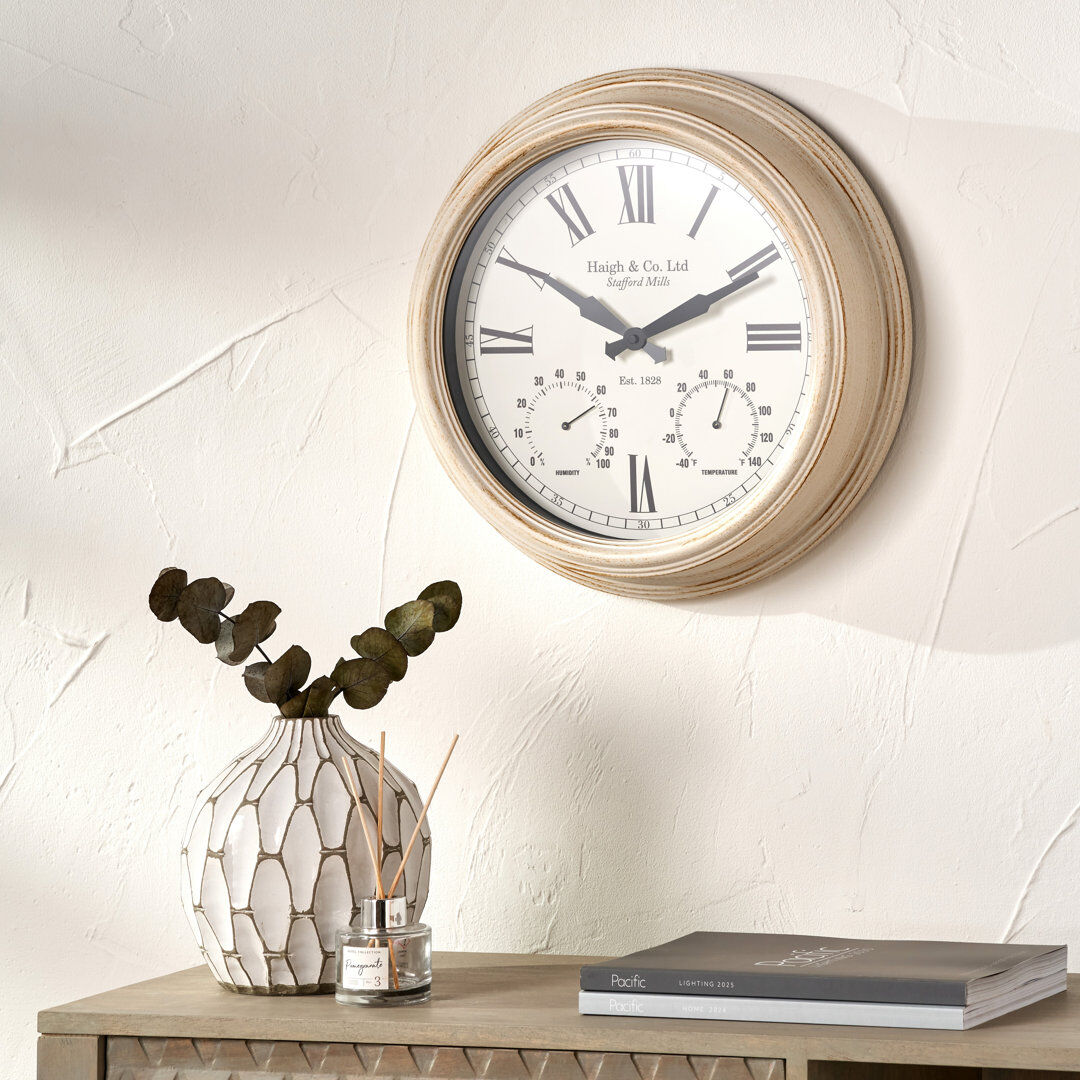 Pacific Lifestyle Metal Wall Clock Gold/Cream