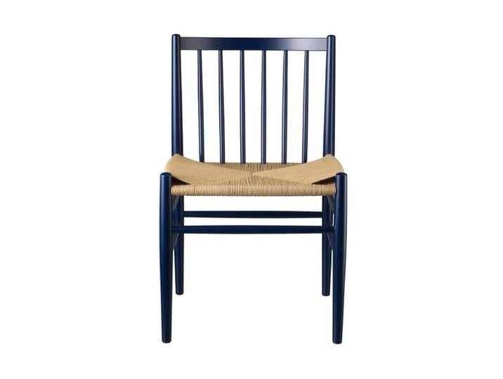 FDB Møbler J80 Stuhl Steel blue beech-paper cord