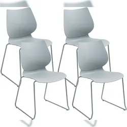CLP 4er Set Stapelstühle Houma Kunststoff HBT: 86x47x50 cm grau