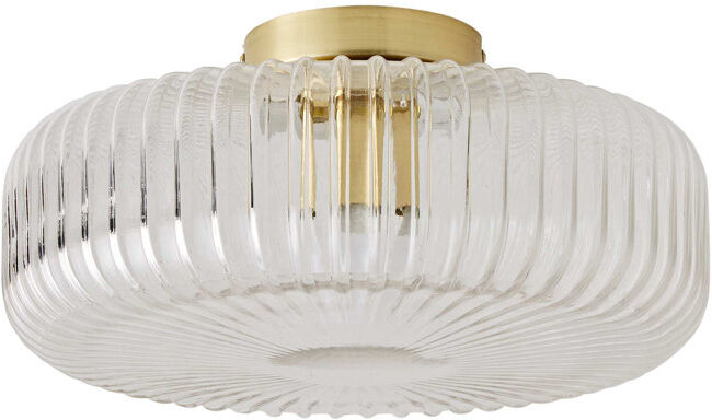 Fairmont Park Allea Glass Flush Mount Clear/Antique Brass 15cm H X 35cm W X 35cm D