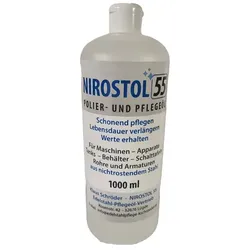 Edelstahlpflege Nirostol 55 in der 1 L Flasche die Edelstahlpflege für Flächen, Geräte und Armaturen