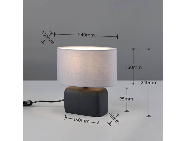 Trio Lighting Tischlampe Livare, schwarz, für Wohn- / Esszimmer, Beton