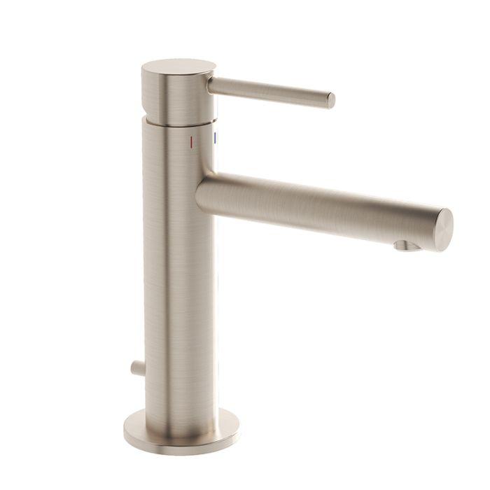 VitrA Origin Waschtischarmatur A4256834 Ausladung 125mm, Einlochmontage, mit Ablaufgarnitur, Nickel gebürstet