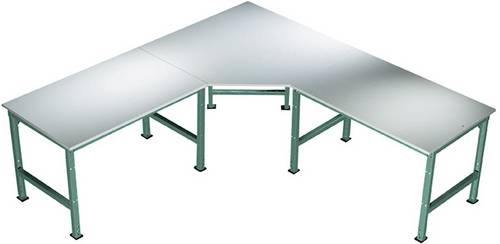 Manuflex AU0039.0001 Fünfeck-Verkettungselement UNIVERSAL mit PVC Dekor-Platte, für Tischtiefe = 600mm Grau, Grün
