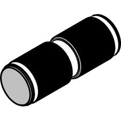 HSK Ersatzteile Rändelgriff mit Puff er (lang-lang), Schwarz-matt, E100140-34-68 E100140-34-68