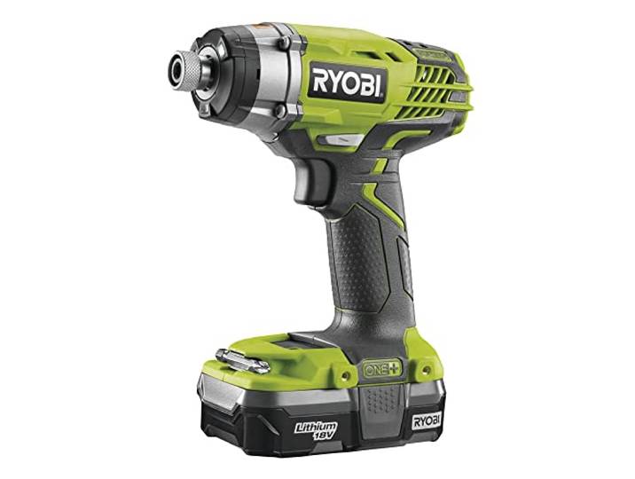 RYOBI 18 V ONE+ accu-slagschroevendraaier R18ID3-0 (koppel 220 Nm, stationair toerental 0-3200 min¹, slagsnelheid 0-3400 min¹, 3 schakelstanden, 6,35 mm (¼ ) binnenzeskantopname, zonder accu en