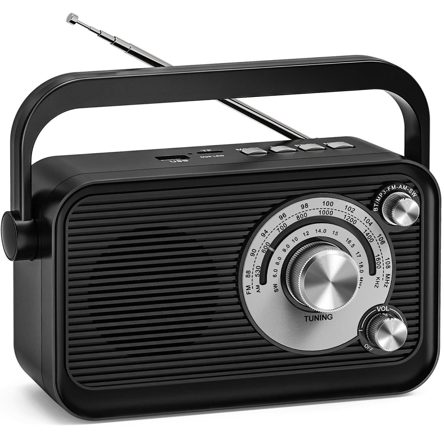 Lustrens Draagbare Radio met Bluetooth en Grote Luidspreker