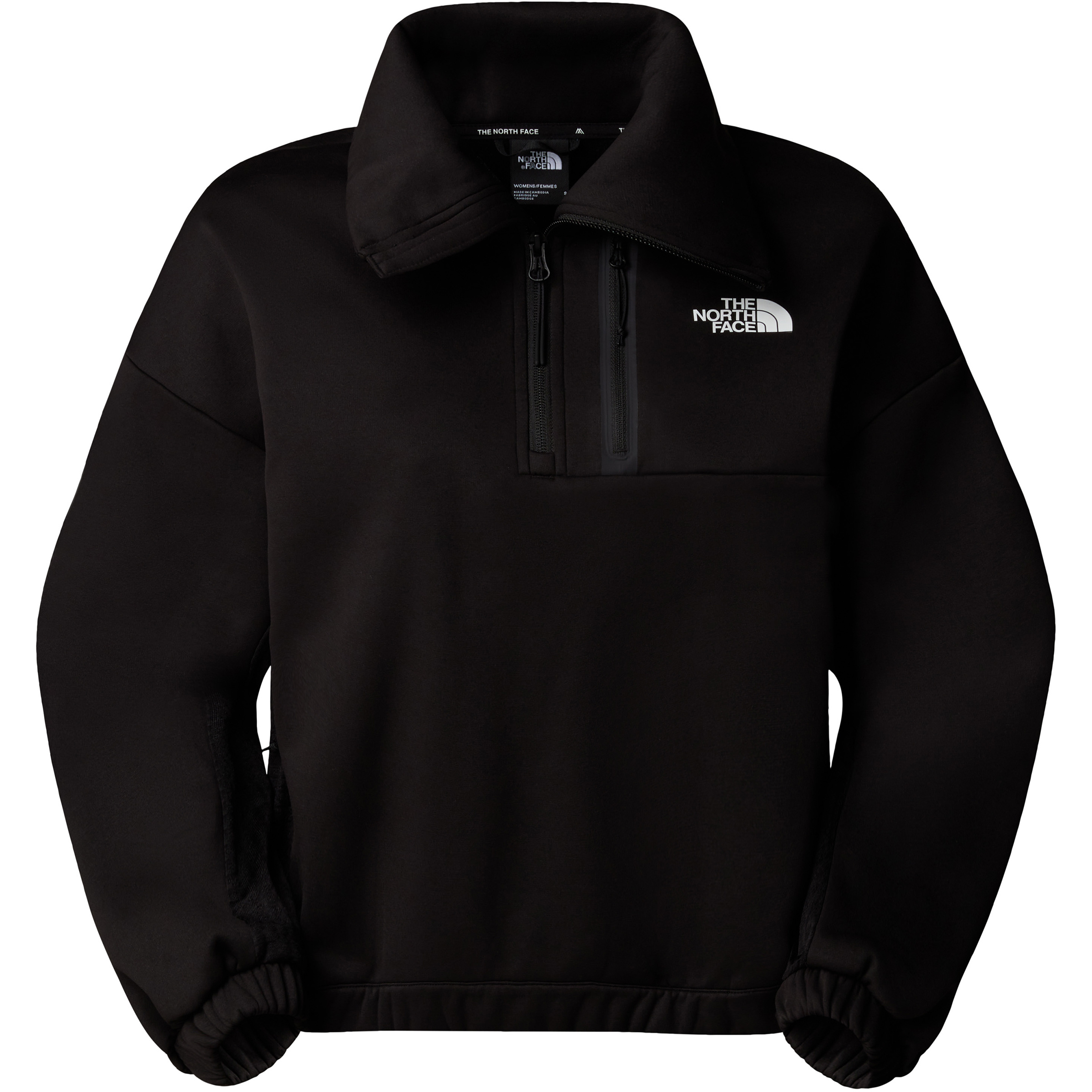 The North Face Ma Fleece Interest 1/4 Zip Damen Pullover schwarz Größe L Trekking Atmungsaktiv