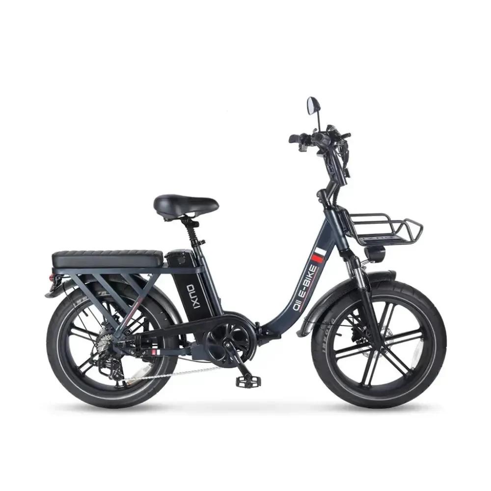 OUXI Q11 Elektrisches Faltrad - Fatbike - 20 Zoll - 250W-Motor - 7 Gänge - 50 km Reichweite - Hydraulische Scheibenbremsen - Dunkelgrau