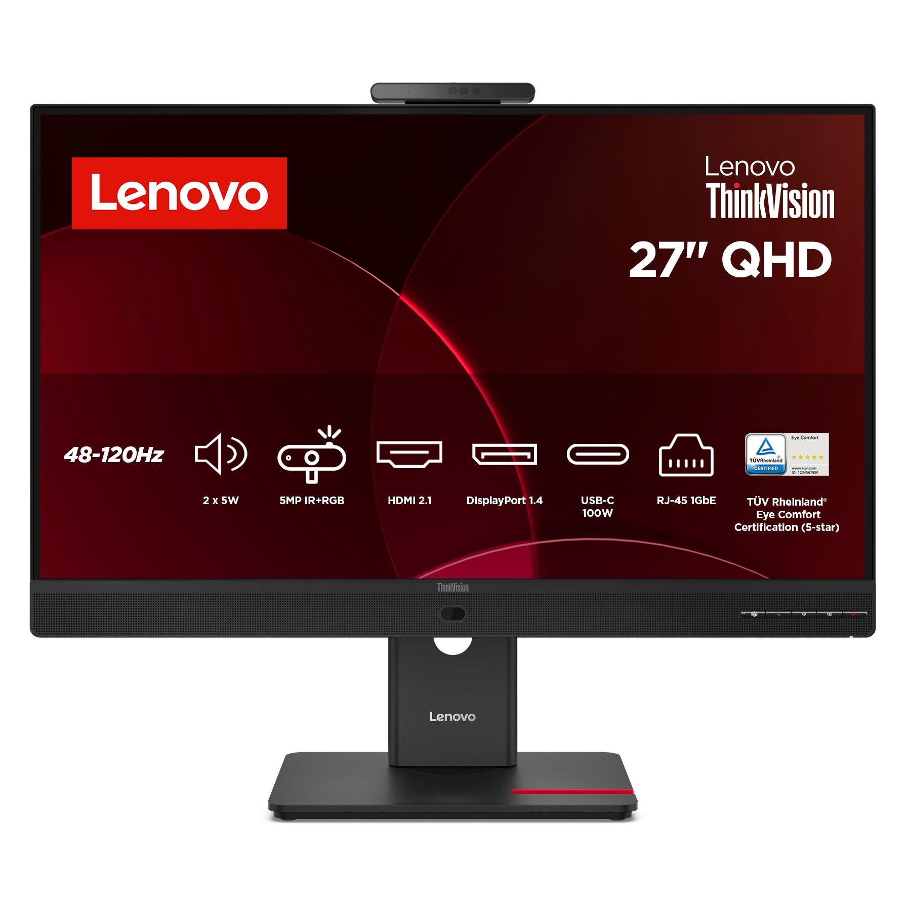 Lenovo ThinkVision T27QD-4v (2560 x 1440 Pixel, 27") (64B8UAT1EU)