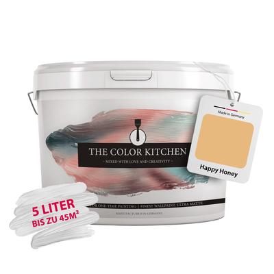 Wand- und Deckenfarbe A.S. CRÉATION "Seidenmatt Innenfarbe THE COLOR KITCHEN", tck5006 happy honey, 5 l 5ml, Farben, für Wohnzimmer Schlafzimmer Flur Küche, versch. Orangetöne
