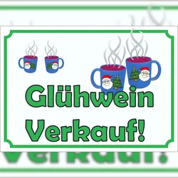 HB-Druck Glühwein Werbeaufkleber Aufkleber A2 (420x594mm)