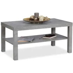 Relaxdays Couchtisch in Betonoptik Grau