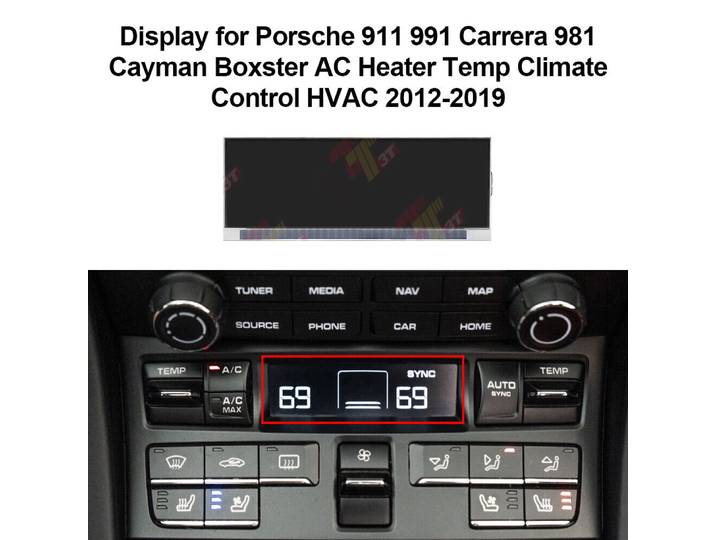 Affichage du Contrôle du Climat du Système de Chauffage AC pour Porsche 911 991 Carrera 981 Cayman Boxster